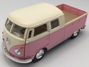 1台売り ピンク 1/34　1963 ワーゲンタイプ2 パステルカラー ダブルキャブ ピックアップ ミニカー フォルクスワーゲン VOLKSW