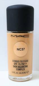 18★MAC マック STUDIO FIX FLUID 30ml スタジオ フィックス フルイッド リキッド ファンデーション NC37 テスター 残量多◎4711-1