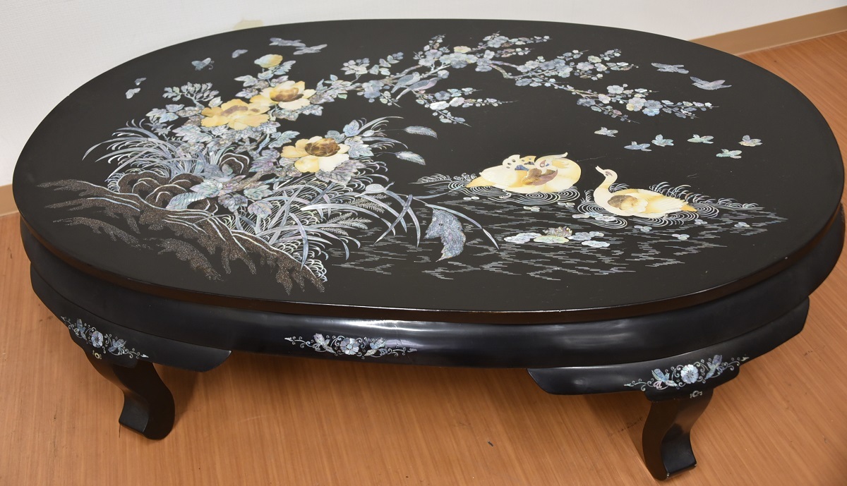 昭和レトロ 木曽漆器の座卓-