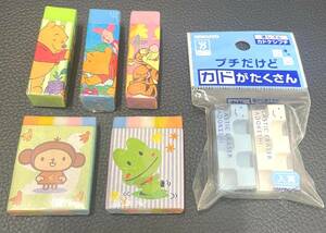 [B][2689H]** eraser . summarize 6 piece unused kadokesi/ Pooh / Tiger / Piglet other present condition goods **