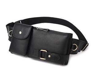  waist bag body bag 2WAY belt bag original leather cow leather men's belt pouch smartphone pouch Mini shoulder bag black 