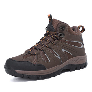  trekking shoes men's outdoor shoes high King walking camp mountain climbing shoes . slide enduring . large size 24.5~28cm Brown 