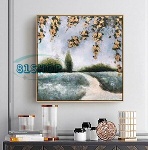 Art hand Auction 81SHOP Popular beautiful item ★ Pure hand-painted painting, reception room hanging, entrance decoration, hallway mural F, Painting, Oil painting, Nature, Landscape painting