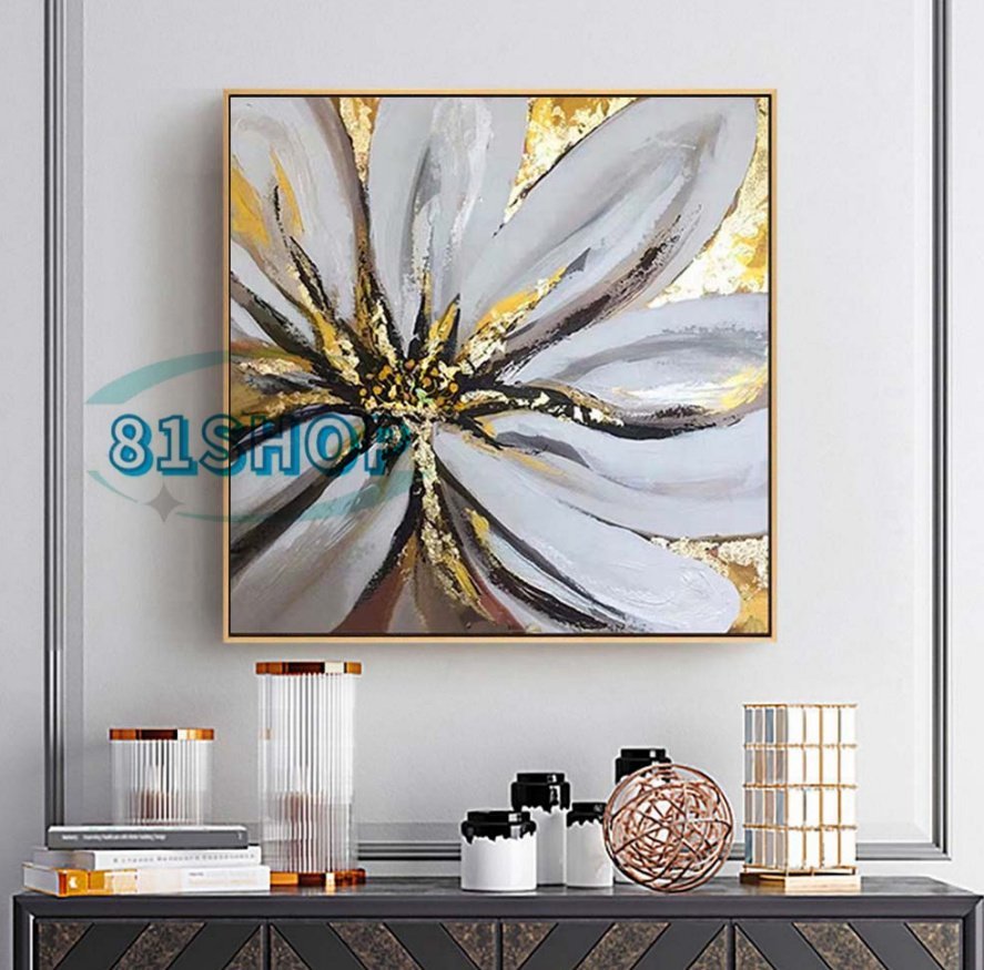 81SHOP Extremely beautiful item ★ Pure hand-painted painting Luxury Flowers Oil painting Reception room hanging painting Entrance decoration Hallway mural, Painting, Oil painting, Still life