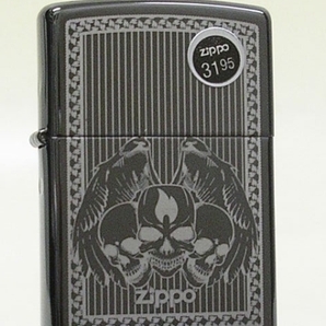 ZIPPO_28678 フレイムスカル 骸骨 エボニー ブラック ミラー 鏡面仕上げ レギュラータイプ ジッポー オイルライター 新品 送料無料