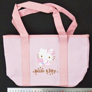 サンリオ SANRIO ハローキティ Hello Kitty カバー付 トートバッグ 手提げバッグ 巾着袋 横約23cm×縦約18.5cm×マチ約10cm 未使用 カバンの画像1