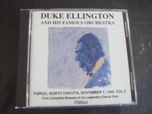 輸CD　DUKE　ELLINGTON　AND　HIS　FAMOUS　ORCHESTRA/FARGO、NORTH　DAKOTA、NOVEMBER　7、1940　VOL.2_画像1