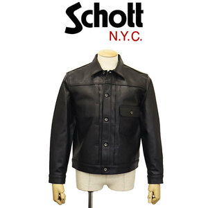 Schott (ショット) 3950128 3150012 SHEEP LEATHER 1st TRACKER JACKET　シープレザー トラッカージャケット 10(09)BLACK L