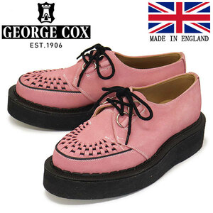 GEORGE COX (ジョージコックス) SKIPTON 3588 VI ラバーソール レザーシューズ 513 PINK SUEDE UK5-約24.0cm