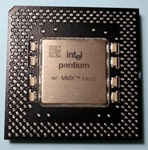 intel　PENTIUM MMX 166MHz PPGA　FV80503166 SY059/2.8V　ジャンク　コレクション用_画像1