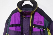 90's THE NORTH FACE SKI WEAR ノースフェイス スキーウェア ジャケット size M 紫×緑×ライム 日本製_画像3