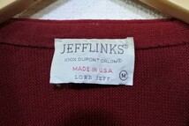 80's JEFFLINKS LORD JEFF DUPONT ORLON アクリル カーディガン USA製 size M 赤系 ボルドー 無地 ビンテージ_画像3