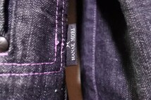 HANAE MORI Denim Jacket size 38 ハナエモリ ブラック デニム スーツ ジャケット 3D 立体襟 日本製_画像8