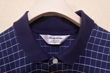 90's BROOKS BROTHERS ブルックスブラザーズ 半袖 ポロシャツ size L ネイビー チェック柄_画像3