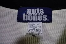 NUTS AND BONES 肉厚 スウェット ジャケット 裏地サーマル size XL ブラック アーチロゴ_画像4