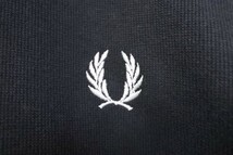 90's FRED PERRY フレッドペリー スウェット パーカー size M 黒 フェードブラック ロゴ刺繍 日本製_画像3