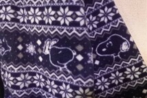 PEANUTS SNOOPY ピーナッツ スヌーピー ウッドストック フリース ジャケット size M 総柄 雪柄 ノルディック_画像4