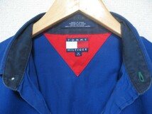 90's TOMMY HILFIGER Vintage L/S Shirt Big Logo Flag トミーヒルフィガー 長袖シャツ ビッグロゴ フラッグ size M_画像5