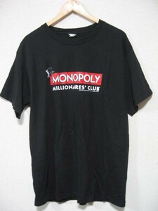 00's MONOPOLY MILLIONAIRES' CLUB ALSTYLE Tee size L モノポリー Tシャツ ブラック