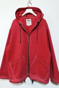 90's OLD STUSSY OUTER GEAR Oversized Jacket size M ビッグシルエット パーカー レッド ビンテージ