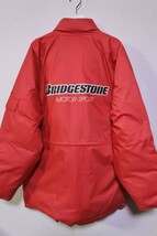 BRIDGESTONE MOTOR SPORT ブリヂストン ダウンジャケット size L 赤 レッド 日本製 当時物_画像1