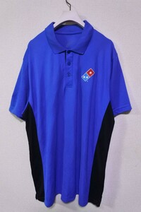 Domino's GEAR ドミノピザ 半袖 ポロシャツ ユニフォーム size L-XL ブルー×ブラック 海外規格