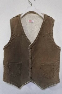 70's Levi's リーバイス 60606-1529 コーデュロイ ボア ベスト USA製 size M ブラウン系 ビンテージ