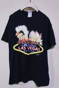 00's Betty Boop LAS VEGAS GILDAN Tee size M ベティちゃん ラスベガス Tシャツ ブラック