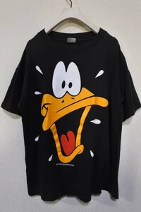 90's LOONEY TUNES Warner Bros Vintage Tee size L USA製 ダフィーダック Tシャツ ブラック