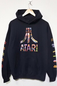 ATARI 2600 スウェット パーカー オフィシャル size M ブラック 袖プリ PONG