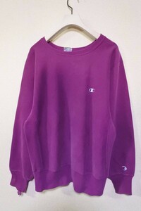 90's チャンピオン リバースウィーブ スウェット size M USA製 紫 パープル グレープ 刺繍タグ 目付き
