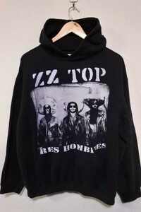 00's ZZ TOP TRES HOMBRES トレスオンブレス スウェット パーカー TULTEX size L 黒 ブラック