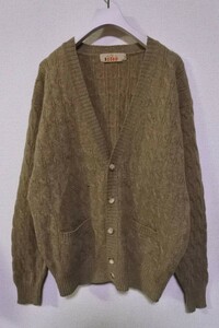 80's-90's BARACUTA バラクータ ケーブルニット カーディガン size L ブラウン ベージュ ビンテージ