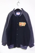 HONDA HOT RACING STAFF H2R Varsity Jacket size M ホンダ 中綿 スタジャン ブラック×グレー 当時物_画像2