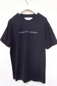 KATHARINE HAMNETT LONDON always use a condom Tee size L 避妊 メッセージ Tシャツ ブラック コンドーム アーカイブ