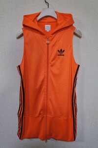 00's adidas Originals no sleeve jersey One-piece size XS snap-button orange Y2K