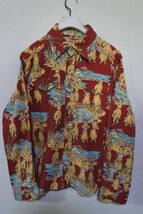 OZONE COMMUNITY L/S ALOHA Shirts size S-M オゾンコミュニティ 長袖 アロハシャツ 総柄 フラガール 日本製_画像1