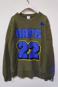 A BATHING APE BAPE Crewneck size S エイプ スウェット トレーナー ナンバリング モスグリーン 日本製 初期