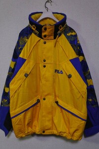 80's-90's FILA SKI TEAM ITALIA オールドフィラ スキージャケット 中綿 size XL イエロー×ブルー 希少