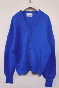 60's-70's ROBERT BRUCE アーノルドパーマー アルパカ カーディガン USA製 size L 青 ブルー ウール混 ビンテージ