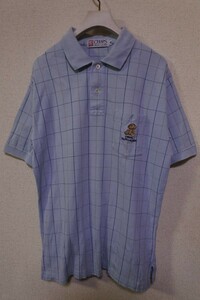 90's CHAPS RALPH LAUREN S/S Bear Polo Shirt size M チャップス ポロシャツ ベア ぬいぐるみ チェック柄