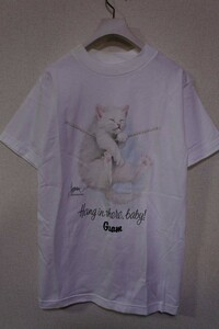 00's Cat ART ALSTYLE Tee size S 白猫 キャット アート Tシャツ ホワイト メキシコ製