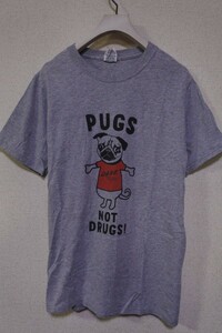 00's PUGS D.A.R.E. NOT DRUGS JERZEES Tee size S 犬 ドッグ パグ Tシャツ DARE