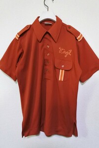 70's King Louie キングルイ 半袖 ボーリングシャツ ロカビリーシャツ size S USA製 赤茶系 テラコッタ ビンテージ