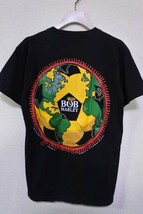 90's BOB MARLEY FOOTBALL Vintage Tee size S-M ボブマーリー ラスタ フットボール Tシャツ ブラック_画像2