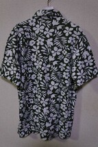 90's UNITED COLORS OF BENETTON 半袖 プルオーバーシャツ size M グリーン系 総柄 花柄 イタリア製_画像8