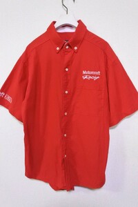 FORD Motorcraft Racing S/S Work Shirt size S USA製 フォード モータークラフト 半袖 ワークシャツ レッド