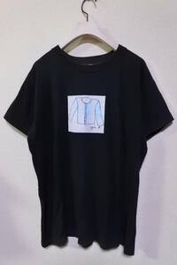 90's agnes b. PARIS Cardigan Print Tee size L アニエスベー Tシャツ フランス製 ブラック