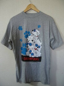 90's DISNEY SEGA 101 DALMATIANS 101匹わんちゃん Tシャツ F グレー クルエラ 非売品