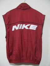 90's NIKE ナイキ ナイロンジャケット ベスト size M マルチ ビッグロゴ_画像4